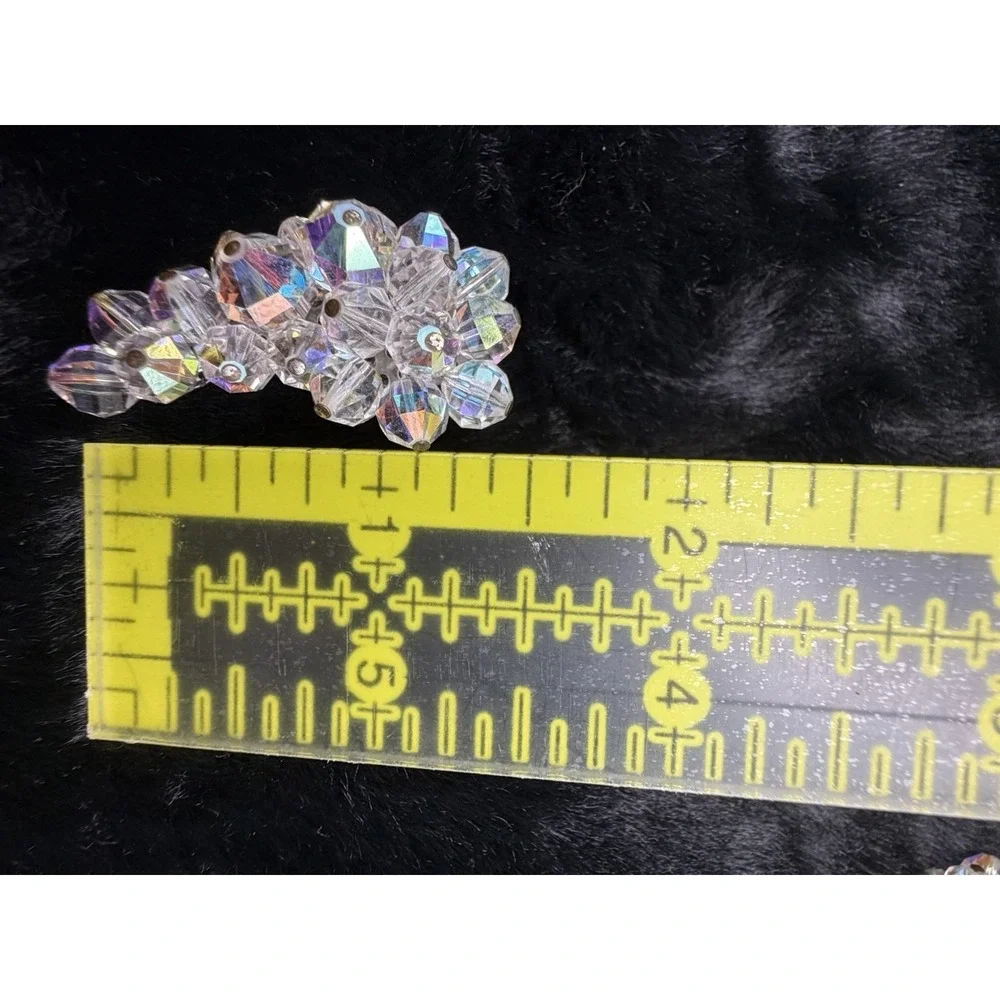 Vintage Signed Laguna Crystal Clip On Earrings‎ Ear Climbers